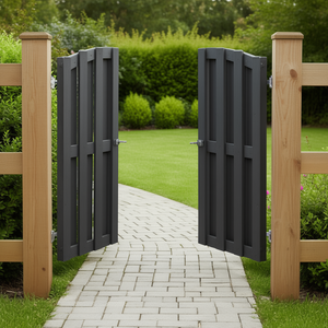 Cancello da Giardino in WPC Grigio 39.4x44.1 Pollici, Design Moderno e Resistente per Uso Esterno - Product Image 2