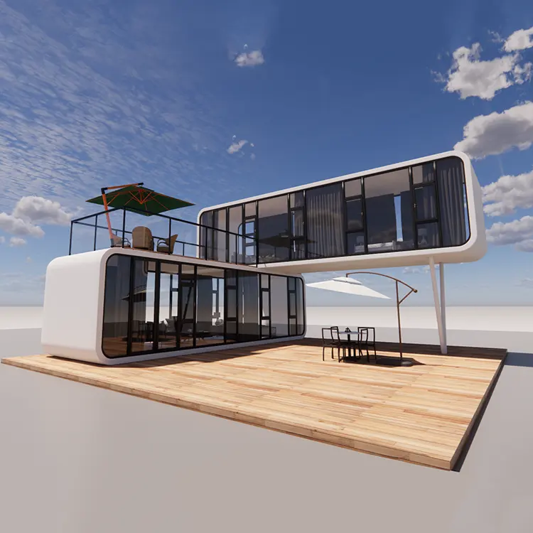 Chalet de vacances modulaire pour couples Maison à toit en étoile Construction rapide Espace Capsule Maison préfabriquée mobile