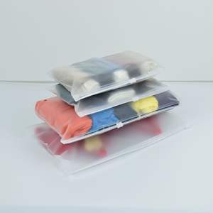 Ziplock PE Tshirt กระเป๋าเสื้อผ้าพีวีซีซิปถุงโพลีที่มีโลโก้เสื้อผ้าที่กำหนดเองน้ำค้างแข็ง EVA บรรจุภัณฑ์พลาสติกถุงซิป - Product Image 3