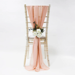 Nouvelle Écharpe de Chaise en Mousseline de Soie au Design Populaire, Décoration de Chaise de Mariage, Housse de Chaise, Drapé pour Événements et Fêtes de Mariage - Product Image 1