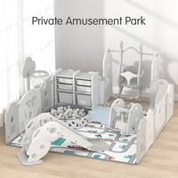 Parc Bébé Feelbaby en Plastique Pliable avec Toboggan et Balançoire, Aire de Jeu Sécurisée pour Bébés et Tout-Petits