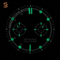 Logo personnalisé avec chiffres arabes pour cadran de montre VK63 VK64 36 mm, cadran de montre VK61 en laiton imprimé lumineux, fabricant d'accessoires pour cadran de montre.