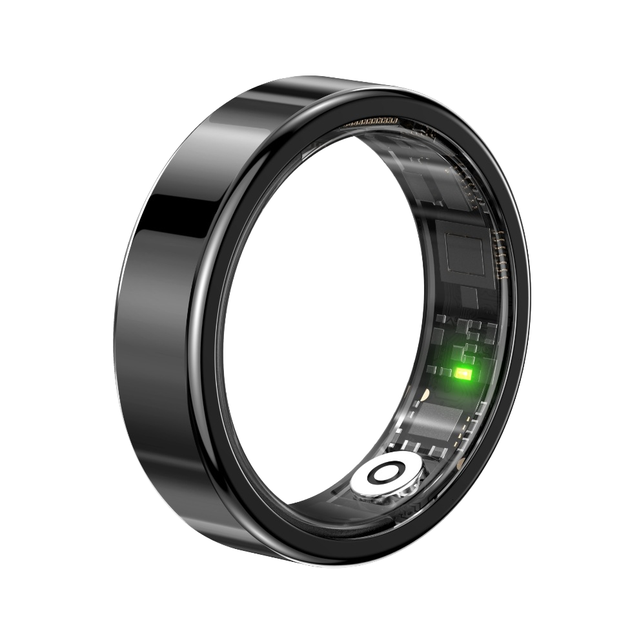 SR06 Steel IP68 Waterproof Smart Ring-Heart Rate & Sleep Monitor Fitness Tracker Customizable Design App Control for IOS/Android
