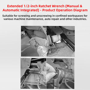 Offset-verlengsleutel Impact Ratchet Extender 1/2 inch 2 in 1 Handmatig Automatisch Multifunctioneel Hoge Torsie Socket Impact - Product Image 6