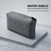 Bolsa de Maquillaje de Neopreno al por Mayor, con Logotipo Personalizado, Impermeable, para Cosméticos y Artículos de Aseo, Organizador de Viaje Portátil con Cierre