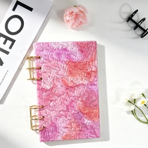 Couverture de carnet A6 à 6 anneaux en acrylique effet vague d'eau, dégradé doré, coque de planificateur détachable, cadeau - Product Image 3