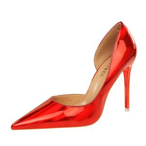 18188-2 BIGTREE sensazione di Metallo 9.5 CENTIMETRI tacco A Spillo Singoli pattini della bocca poco profonde dita dei piedi A Punta scarpe da Donna sexy tacchi alti - Product Image 4