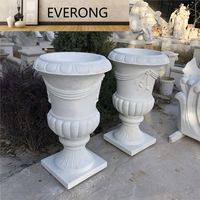 Pot de jardin élégant en pierre de granit, motif floral unique, sculpture d'éléphant, taille personnalisée, pour usage extérieur occidental, en marbre et grès