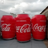 Modèle publicitaire gonflable géant personnalisé en forme de canette de soda/bouteille de boisson en aluminium pour la vente au détail, les événements éphémères, les vitrines de rue et les expositions