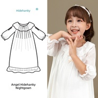 Chemise de nuit vintage pour filles Hidehanky, style frais, avec dentelle, volants, plis, empire, manches bouffantes, vêtements de nuit doux, vente en gros usine