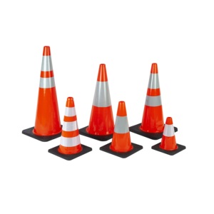 Cône de signalisation routière en PVC réfléchissant, pliable et robuste, de 45 cm, 75 cm, 28 pouces, 18 pouces, 30 pouces, vente en gros d'usine - Product Image 1