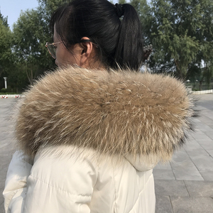 100% Real Raccoon Fur Collar Long Winter <b>Scarf</b> for Women & <b>Men</b>-Natural Raccoon Color Fashion Multifunction Outdoor Use - Product Image 5