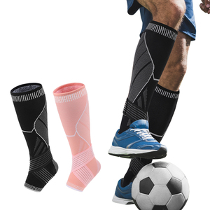 3060 # espinilleras de fútbol de punto manga antideslizante <span class=keywords><strong>tobillera</strong></span> compresión manga de pantorrilla con correas para fútbol - Product Image 1