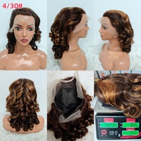 Letsfly Promotion 75$ Perruques frontales en dentelle 13x4, 18 pouces, Ondulation lâche bouclée, Densité 250%, Cheveux vierges bruts 100% humains, 230 grammes, 10A