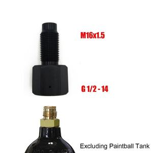 Adaptateur HPA pour outil pneumatique CO2 M16x1.5 G1/2-14 0.825"-14NGO pour réservoir 44g, en alliage d'aluminium noir avec joint en polyuréthane, cartouche OEM personnalisée - Product Image 2