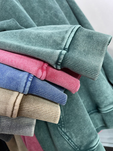 H5464 Wholesale Custom High Quality 420 Gsm 100% Cotton Boxy Fit Hoodies Acid Washed Hoodies for Men - Product Image 3