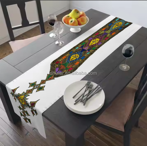 Impression 3D traditionnelle éthiopienne <span class=keywords><strong>Saba</strong></span> et Telet Design chemin de table ceinture de chaise pour Habesha personnalisé n'importe quel LOGO motif croisé - Product Image 5
