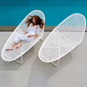 Y437 blanc bain de soleil chaise longue piscine bord chaise extérieure chaise longue chaise longue inclinable chaises de loisirs - Product Image 4
