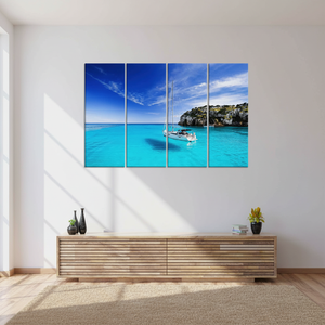 Oceanic Dream Artwork Toile imprimée avec vue sur la mer - Élégante toile murale sur le thème de l'océan, lot de 4 toiles - Product Image 3