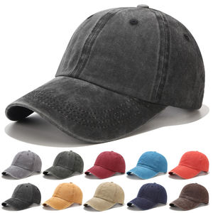 Casquette de baseball unisexe vintage délavée en détresse Casquette de sport ajustable en sergé - Product Image 1