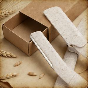 Rasoir pour femmes biodégradable à base de paille de blé, très vendu, pour le dermaplaning et le rasage des sourcils - Product Image 3