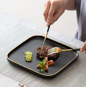 Ensemble de vaisselle en céramique écologique personnalisé, noir mat, texture premium, durable, sans BPA, de qualité alimentaire, pour hôtels - Product Image 4