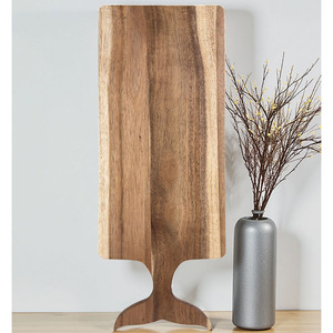 Planche à pizza en bois d'<span class=keywords><strong>acacia</strong></span> avec poignée en queue de baleine - Plateau de service pour charcuterie, grande planche à découper, plateau à pain, qualité alimentaire, pour hôtel - Product Image 2