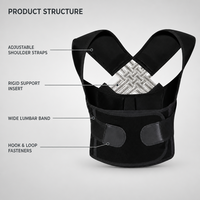 Correcteur de posture ajustable avec soutien claviculaire, ceinture respirante pour redresser le dos