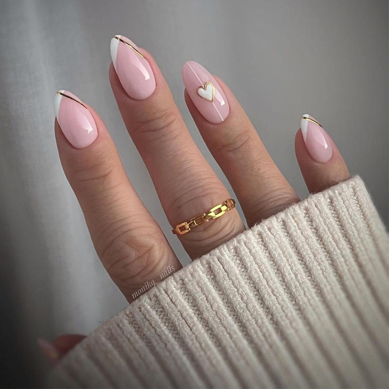 หัวใจสีชมพูและสีขาว BZ1032