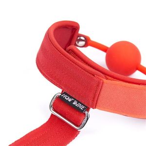 БДСМ секс бондаж удерживающий комплект кляп для рта ручной ограничитель манжеты на запястье манжеты на лодыжку интимные изделия раб бондаж веревка секс-игрушки - Product Image 4