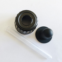 Bouchon compte-gouttes en plastique noir de 28 mm avec col anti-effraction, compatible avec les flacons de sirop en verre ambré 28-410