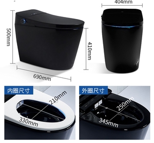 Toilette intelligente automatique moderne avec abattant à fermeture douce, application sanitaire pour salle de bain, fixation au sol - Product Image 3