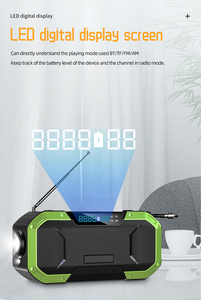 DF580 Multi-Functional Camping Lantern Speaker with <b>Solar</b>/Hand Crank Charging Handheld CB Radio Waterproof Durable Plastic - Product Image 5