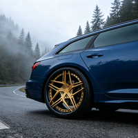 Ruedas de Auto Forjadas de Dos Piezas 6061-T6, Diseño de Estrella, Dos Tonos, Remaches Simulados, ET, PCD, CB Personalizados para Autos Deportivos y Sedanes, Directo de Fábrica