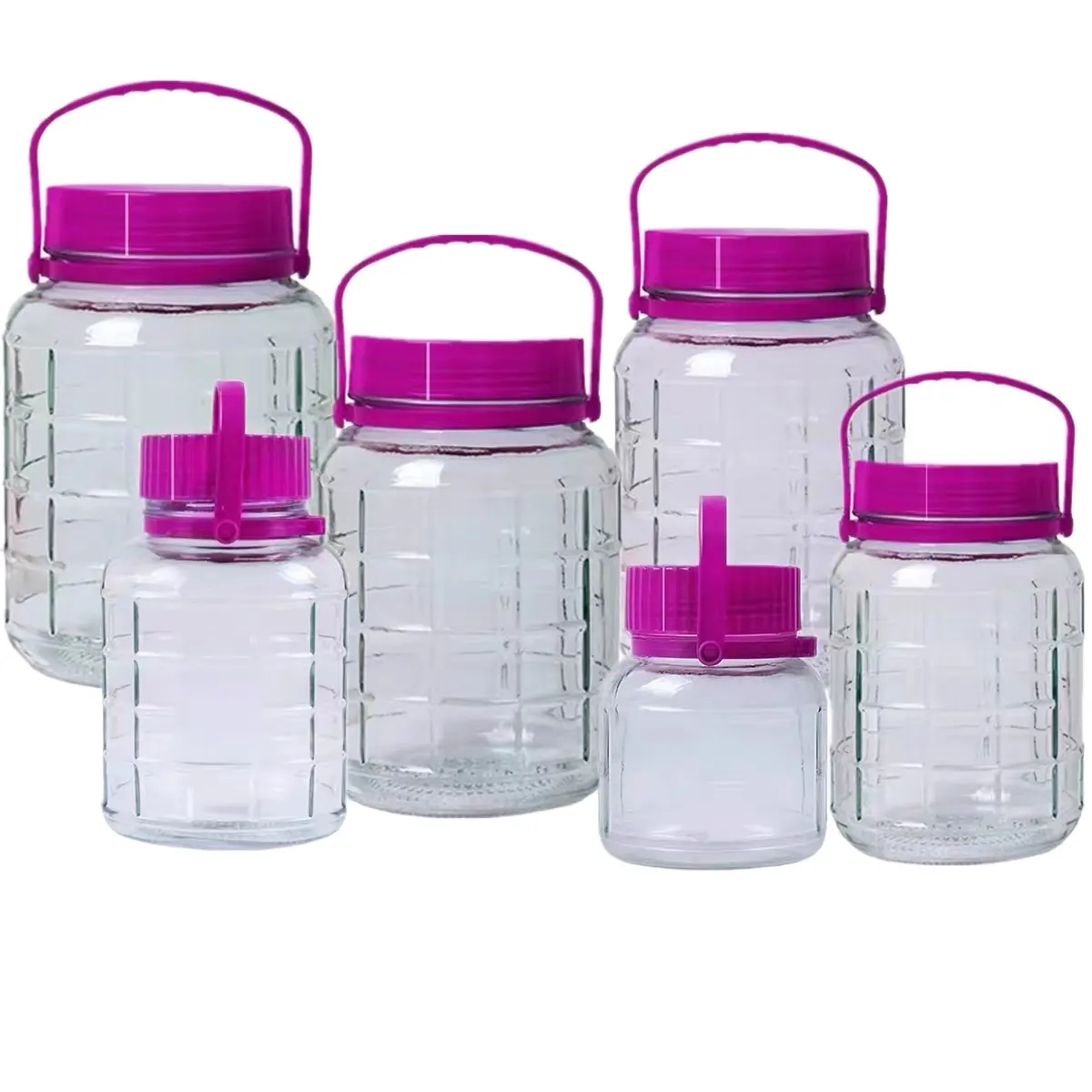 Brocca per fermentazione grande in vetro da 1 gallone con manico e coperchio bottiglia d'acqua con coperchio di tenuta per succo di latte acqua