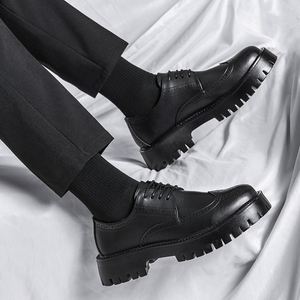 Zapatos de Cuero Casuales de Alta Calidad para Hombre, Zapatos de Oficina con Plataforma y Punta Cerrada que Aumentan la Altura, Zapatos de Otoño para Carrera Profesional - Product Image 3