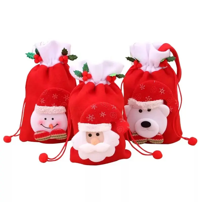 Happy Holiday Snowman Children Christmas Gift Bags Decoration Gifts Portable Cheap Christmas Gift Bags