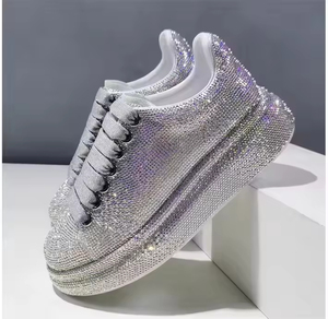 Tendance 2025 : Baskets décontractées personnalisées pour hommes, en cuir véritable et maille, souples, rehaussantes, avec diamants, style rétro - Product Image 2