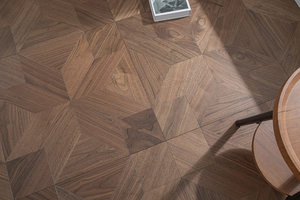 Parquet en noyer noir moderne de haute qualité 600x600mm, étanche, à clipser, écologique, installation facile, pour intérieur - Product Image 4