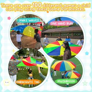 Premium 8 10 12 piedi per bambini tenda paracadute con 9 o 12 maniglie gioco all'aperto giocattolo con caratteristiche Cooperative - Product Image 5