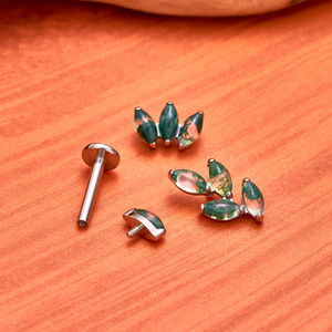G23 टाइटेनियम मोज़स एगेट कान स्टड 16 ग्राम बालवाड हेलिक्स कार्टिलेज ट्रेगस फैशन कान स्टड लैबल - Product Image 4