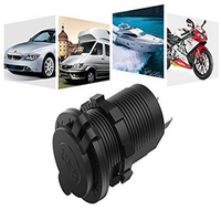 Prise double 12V 24V à charge rapide pour voiture, panneau de charge rapide 3.1A USB-A, lumière LED blanche, prise de charge rapide marine, prise étanche