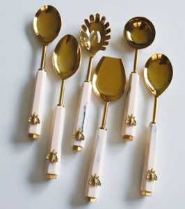 Vente d'usine, ensemble de couverts en acier inoxydable avec finition dorée, design tendance, ensemble de couverts en acier inoxydable fait à la main à vendre - Product Image 3