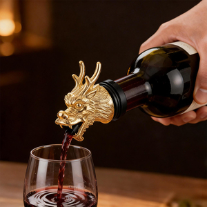 Vertedores de Vino de Latón con Diseño de Animales <span class=keywords><strong>del</strong></span> Zodíaco Chino, Tapones para Vino con 12 Horóscopos, Herramientas de Bar Orientales, Producción Rápida de Fábrica - Product Image 5