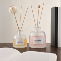 Bouteille diffuseur à roseaux en verre transparent 100ml 200ml, très vendue, conteneur vide pour parfum d'intérieur, logo personnalisé