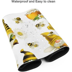 New Style <b>Large</b> Non-Slip Keyboard Writing Table <b>Mat</b> 31.5 X 11.8 Inch Cute Gnome Bees Honeycomb Desk <b>Mat</b> Stitched Edges for Office - Product Image 3