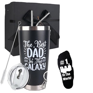 Recuerdo para el Día del Padre, Vaso de Acero Inoxidable de 20 oz con Brazalete, Caja de Regalo para el Cumpleaños de Papá, Set de Regalo para Hombre - Product Image 1