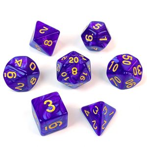 Juego de Dados Poliédricos de Piedras Preciosas Personalizadas de Color Púrpura Perla de Buena Calidad en Oferta - Product Image 3