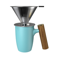 Ensemble de filtre à café en céramique portable DHPO de haute qualité avec isolation sous vide, cafetière à verser de qualité supérieure, gris mat