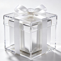 Boîte de rangement pour bijoux transparente de qualité supérieure, anti-poussière, boîte cadeau en acrylique anti-poussière avec couvercle magnétique